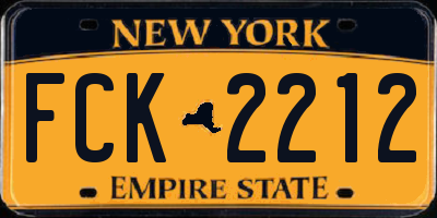 NY license plate FCK2212