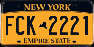 NY license plate FCK2221