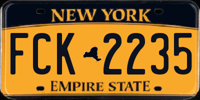 NY license plate FCK2235