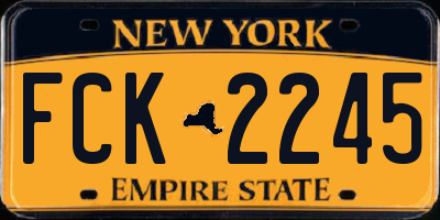 NY license plate FCK2245