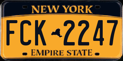 NY license plate FCK2247