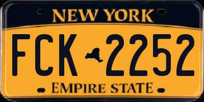 NY license plate FCK2252