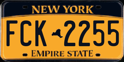 NY license plate FCK2255