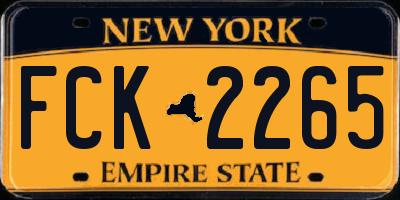 NY license plate FCK2265