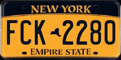 NY license plate FCK2280