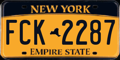NY license plate FCK2287