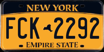 NY license plate FCK2292
