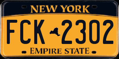 NY license plate FCK2302