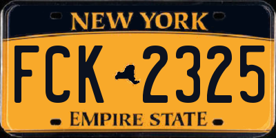 NY license plate FCK2325