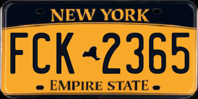 NY license plate FCK2365