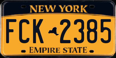 NY license plate FCK2385