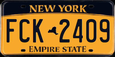 NY license plate FCK2409