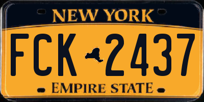 NY license plate FCK2437