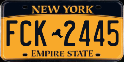 NY license plate FCK2445