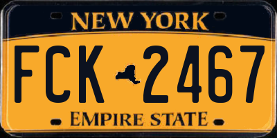 NY license plate FCK2467