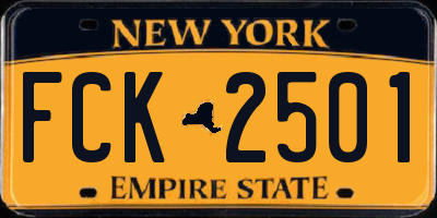 NY license plate FCK2501