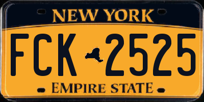NY license plate FCK2525