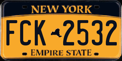 NY license plate FCK2532