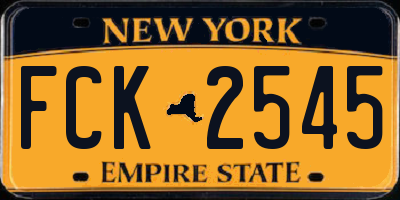 NY license plate FCK2545