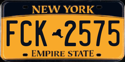 NY license plate FCK2575
