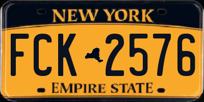 NY license plate FCK2576