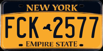 NY license plate FCK2577