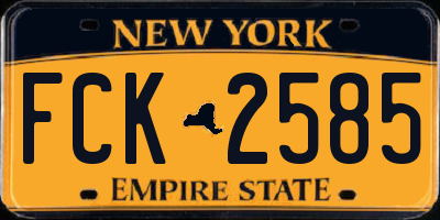 NY license plate FCK2585