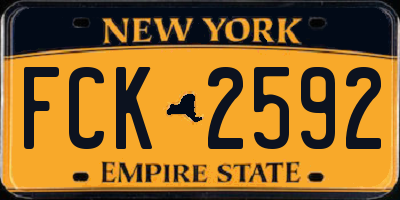 NY license plate FCK2592