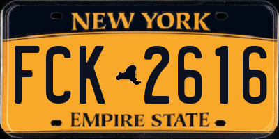 NY license plate FCK2616