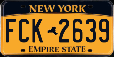 NY license plate FCK2639