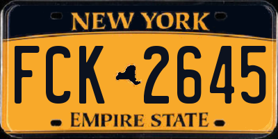 NY license plate FCK2645