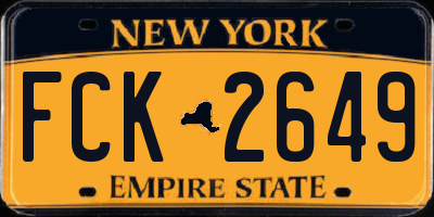 NY license plate FCK2649