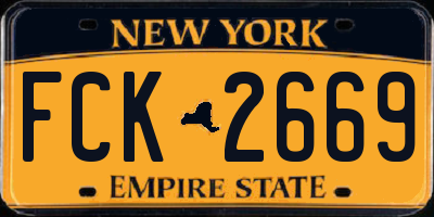 NY license plate FCK2669
