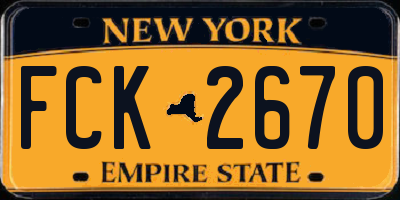 NY license plate FCK2670