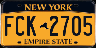 NY license plate FCK2705