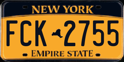 NY license plate FCK2755