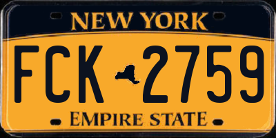 NY license plate FCK2759