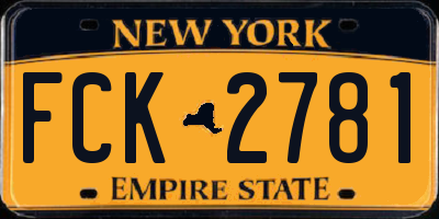 NY license plate FCK2781