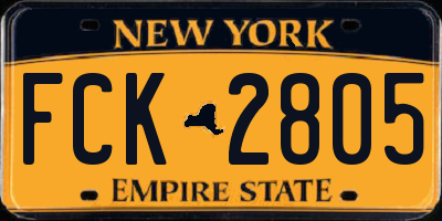 NY license plate FCK2805