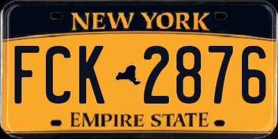 NY license plate FCK2876