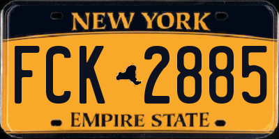 NY license plate FCK2885