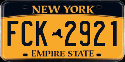 NY license plate FCK2921
