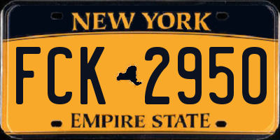 NY license plate FCK2950