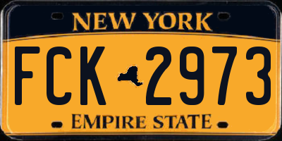 NY license plate FCK2973