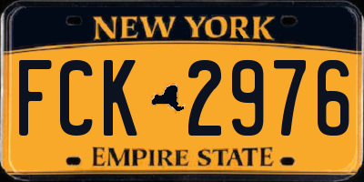NY license plate FCK2976