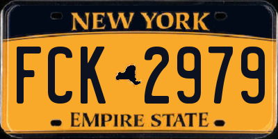 NY license plate FCK2979
