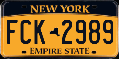 NY license plate FCK2989