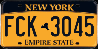 NY license plate FCK3045