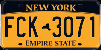 NY license plate FCK3071