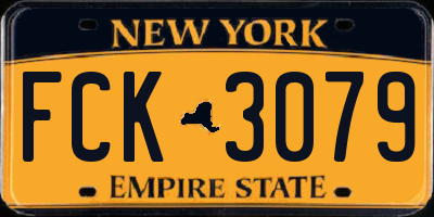 NY license plate FCK3079